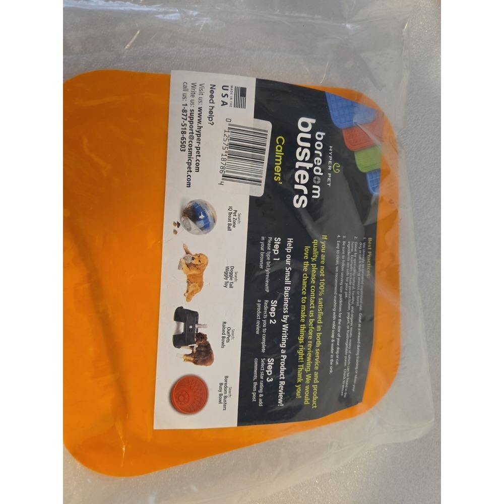 Pet Zone Boredom Busters Engage Orang Slow Feeder Licking Mat CalmersCat Dog New